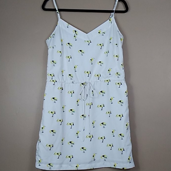 Tie Waist Flamingo Print Mini Dress - Picture 3 of 16